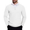 image:imageCOOFANDY Mens Quarter Zip Sweaters Slim Fit Lightweight Knitted Mock Neck Pullover Casual Polo SweatersWhite