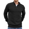 image:imageCOOFANDY Mens Quarter Zip Up Pullover Slim Fit Lightweight Mock Neck Long Sleeve SweatersBlack