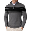 Dark Heather Grey & Black Stripe