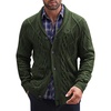 image:imageCOOFANDY Mens Shawl Collar Cardigan Sweater Slim Fit Button Down Cable Knitted Sweater with PocketsArmy Green