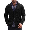 image:imageCOOFANDY Mens Shawl Collar Cardigan Sweater Slim Fit Button Down Cable Knitted Sweater with PocketsBlack