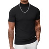 image:imageCOOFANDY Mens Short Sleeve Mock Turtleneck SweaterAll Black