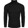 image:imageCOOFANDY Mens Slim Fit Turtleneck Sweater Casual Knitted Twisted Pullover Solid SweatersAblack