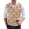 image:imageCOOFANDY Mens Sweater Vest V Neck Sleeveless Sweater Casual Knitted Vests  Regular Fit Lightweight Stretch Soft Business Casual Matching Fall Winter Fashion Classic Design Durable WrinkleFreeArgyle Khaki