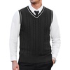 image:imageCOOFANDY Mens Sweater Vest V Neck Slim Fit Casual Sleeveless Twisted Knitted Pullover SweaterBlack