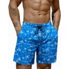 image:imageCOOFANDY Mens Swim Trunks 7 inch Bathing Suit with Mesh Liner Swim Shorts Board Short SwimsuitBlue Hibiscus Coconut Tree