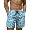 image:imageCOOFANDY Mens Swim Trunks 7 inch Bathing Suit with Mesh Liner Swim Shorts Board Short SwimsuitWhite Flowers Leaves on Blue