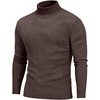 image:imageCOOFANDY Mens Turtleneck Sweater Long Sleeve Casual Ribbed Knitted High Neck Pullover SweatersBrown