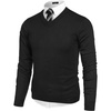 image:imageCOOFANDY Mens V Neck Dress Sweater Knit Long Sleeve Slim Fit Sweaters Fashion Pullover SweaterBlack