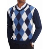 image:imageCOOFANDY Mens V Neck Sweater Lightweight Knitted Pullover SweatersBluediamond Pattern