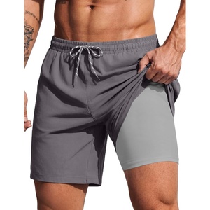 image:imageCOOFANDY 2 in 1 Mens Swim Trunks 7 Inch Quick Dry Board Shorts Beach Swim Shorts Bathing Suit with Compression LinerDark Gray