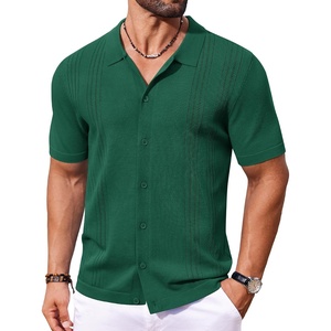 image:imageCOOFANDY Men Casual Button Down Shirts Short Sleeve Summer Beach Shirt Fashion Camp TopsEver Green