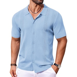 image:imageCOOFANDY Men Casual Button Down Shirts Short Sleeve Summer Beach Shirt Fashion Camp TopsLight Blue