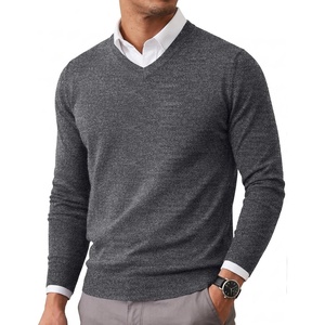image:imageCOOFANDY Men Casual V Neck Sweater Ribbed Knit Slim Fit Long Sleeve Pullover TopPat1