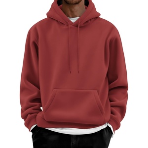image:imageCOOFANDY Men Cotton Fleece Hooded Sweatshirt Casual Long Sleeve Hoodies Pullover Fashion Drawstring Hoodie with Kanga PocketDeep Red