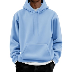image:imageCOOFANDY Men Cotton Fleece Hooded Sweatshirt Casual Long Sleeve Hoodies Pullover Fashion Drawstring Hoodie with Kanga PocketLight Blue