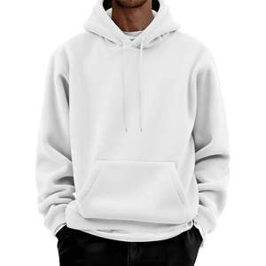 image:imageCOOFANDY Men Cotton Fleece Hooded Sweatshirt Casual Long Sleeve Hoodies Pullover Fashion Drawstring Hoodie with Kanga PocketWhite