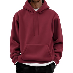 image:imageCOOFANDY Men Cotton Fleece Hooded Sweatshirt Casual Long Sleeve Hoodies Pullover Fashion Drawstring Hoodie with Kanga PocketWine Red