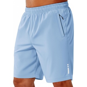 image:imageCOOFANDY Mens Athletic Running Shorts 7 9 Lightweight Quick Dry Drawstring Mesh Gym Shorts with Zipper PocketsLight Blue