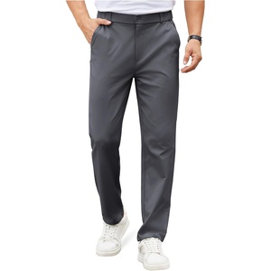 image:imageCOOFANDY Mens Casual Chino Pants Elastic Waist Lightweight Trousers ClassicFit Business Dress Pants with PocketsDark Grey