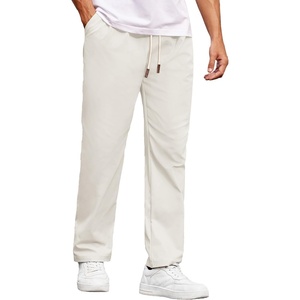 image:imageCOOFANDY Mens Casual Chino Pants Relaxed Fit Drawstring Elastic Waist Lightweight Pant Twill Pleated TrousersBeige