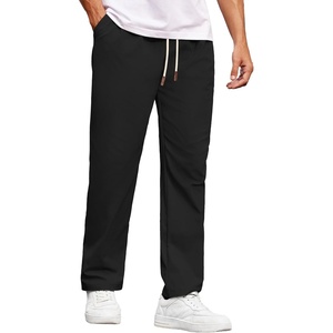 image:imageCOOFANDY Mens Casual Chino Pants Relaxed Fit Drawstring Elastic Waist Lightweight Pant Twill Pleated TrousersBlack