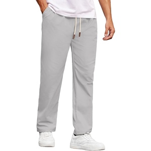 image:imageCOOFANDY Mens Casual Chino Pants Relaxed Fit Drawstring Elastic Waist Lightweight Pant Twill Pleated TrousersGray