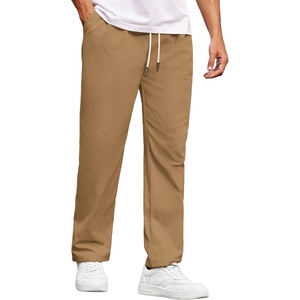 image:imageCOOFANDY Mens Casual Chino Pants Relaxed Fit Drawstring Elastic Waist Lightweight Pant Twill Pleated TrousersKhaki
