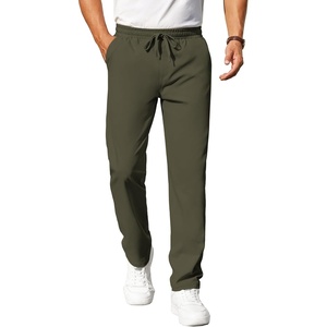 image:imageCOOFANDY Mens Casual Pants Elastic Waist Chino Pants Lightweight Drawstring Pants with PocketsArmy Green