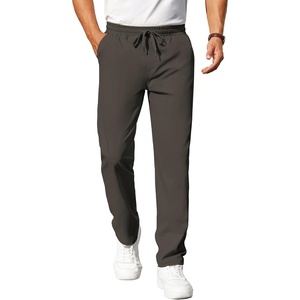 image:imageCOOFANDY Mens Casual Pants Elastic Waist Chino Pants Lightweight Drawstring Pants with PocketsDark Brown