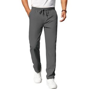 image:imageCOOFANDY Mens Casual Pants Elastic Waist Chino Pants Lightweight Drawstring Pants with PocketsDark Gray
