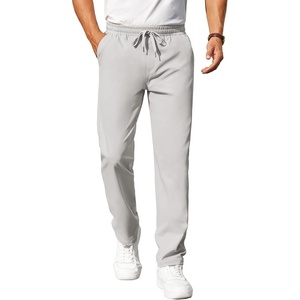 image:imageCOOFANDY Mens Casual Pants Elastic Waist Chino Pants Lightweight Drawstring Pants with PocketsLight Gray