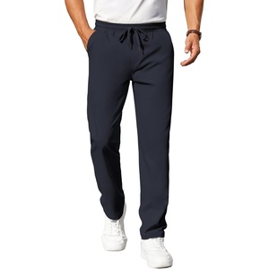 image:imageCOOFANDY Mens Casual Pants Elastic Waist Chino Pants Lightweight Drawstring Pants with PocketsNavy Blue