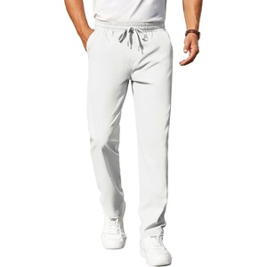 image:imageCOOFANDY Mens Casual Pants Elastic Waist Chino Pants Lightweight Drawstring Pants with PocketsWhite