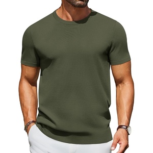 image:imageCOOFANDY Mens Casual TShirts Short Sleeve Crewneck Pullover Classic Knit Tee ShirtsArmy Green