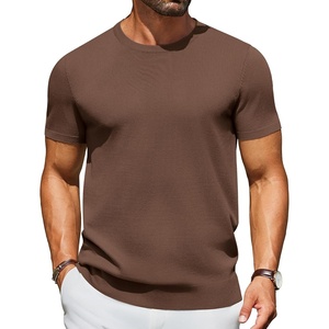 image:imageCOOFANDY Mens Casual TShirts Short Sleeve Crewneck Pullover Classic Knit Tee ShirtsBrown