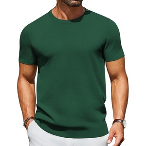 image:imageCOOFANDY Mens Casual TShirts Short Sleeve Crewneck Pullover Classic Knit Tee ShirtsDark Green
