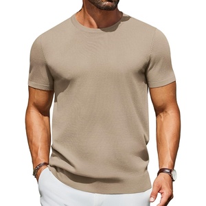 image:imageCOOFANDY Mens Casual TShirts Short Sleeve Crewneck Pullover Classic Knit Tee ShirtsKhaki