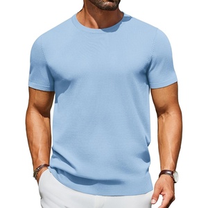 image:imageCOOFANDY Mens Casual TShirts Short Sleeve Crewneck Pullover Classic Knit Tee ShirtsLight Blue