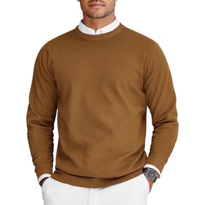 image:imageCOOFANDY Mens Crew Neck Sweaters Long Sleeve Lightweight Knit Dress Pullover SweatersBrown