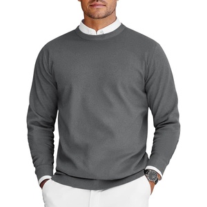 image:imageCOOFANDY Mens Crew Neck Sweaters Long Sleeve Lightweight Knit Dress Pullover SweatersDark Gray