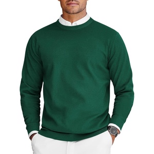 image:imageCOOFANDY Mens Crew Neck Sweaters Long Sleeve Lightweight Knit Dress Pullover SweatersDark Green