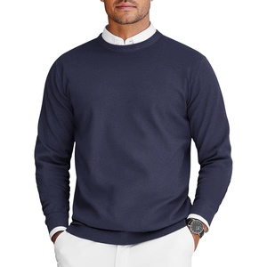 image:imageCOOFANDY Mens Crew Neck Sweaters Long Sleeve Lightweight Knit Dress Pullover SweatersNavy Blue