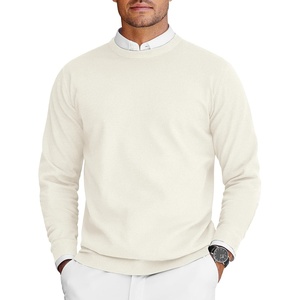 image:imageCOOFANDY Mens Crew Neck Sweaters Long Sleeve Lightweight Knit Dress Pullover SweatersWhite
