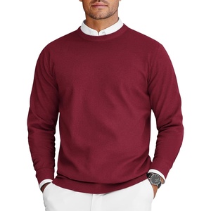image:imageCOOFANDY Mens Crew Neck Sweaters Long Sleeve Lightweight Knit Dress Pullover SweatersWine Red