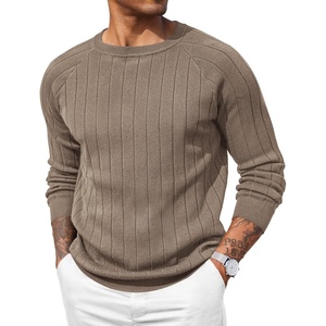 image:imageCOOFANDY Mens Crewneck Pullover Sweaters Business Casual Long Sleeve Slim Fit Sweater Chunky Cable Knit SweaterBrown