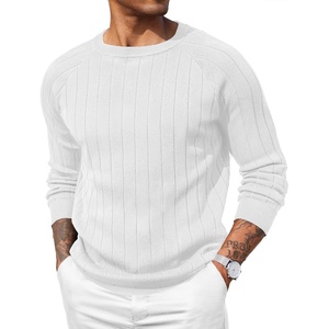 image:imageCOOFANDY Mens Crewneck Pullover Sweaters Business Casual Long Sleeve Slim Fit Sweater Chunky Cable Knit SweaterWhite