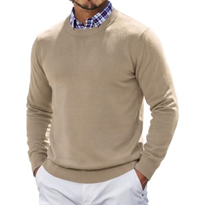 image:imageCOOFANDY Mens Crewneck Sweater Pullover Knit Sweater Lightweight Sweaters with Ribbing EdgeKhaki