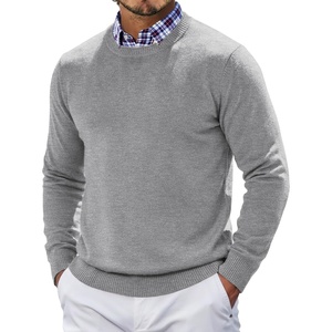 image:imageCOOFANDY Mens Crewneck Sweater Pullover Knit Sweater Lightweight Sweaters with Ribbing EdgeLight Gray