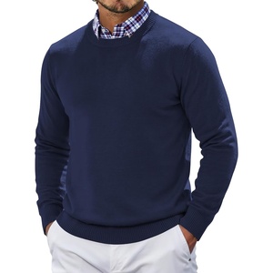 image:imageCOOFANDY Mens Crewneck Sweater Pullover Knit Sweater Lightweight Sweaters with Ribbing EdgeNavy Blue